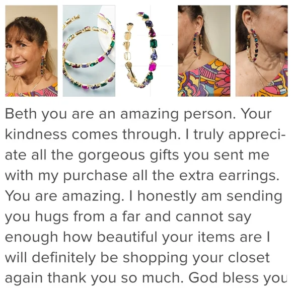 Hoop Earrings Multi-color Rhinestones Vibrant Jewel-Toned Large/Jumbo Hoops - Picture 6 of 12